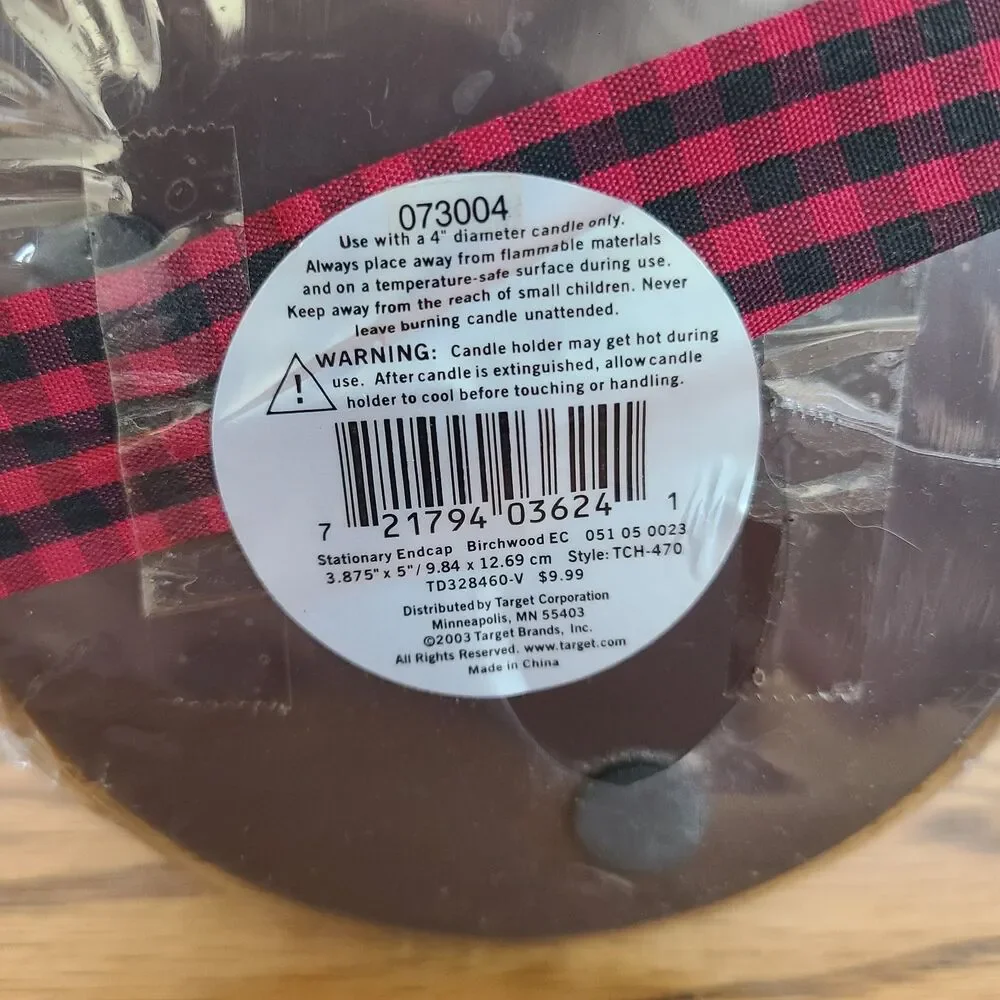 NWT Vintage Rustic Cinnamon Stick Hand Poured Holiday Candle With Festive Ribbon